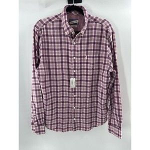 NWT Johnnie O Nelson Checked Button Down Shirt LS Cranberry Red Mens  Sz M $128
